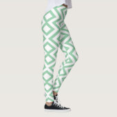 Pastellgrün geometrisches Muster Leggings (Rechts)
