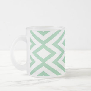 Pastellgrün geometrisches Muster Mattglastasse