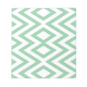 Pastellgrün geometrisches Muster Notizblock (Vorderseite)