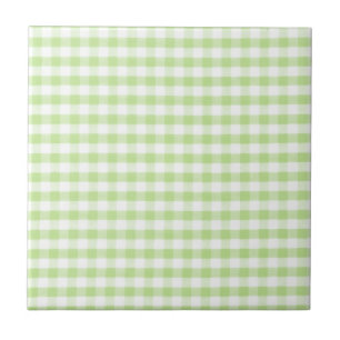 Pastellgrün Gingham-Muster Fliese