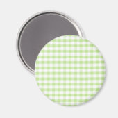 Pastellgrün Gingham-Muster Magnet (Vorderseite/Rückseite)