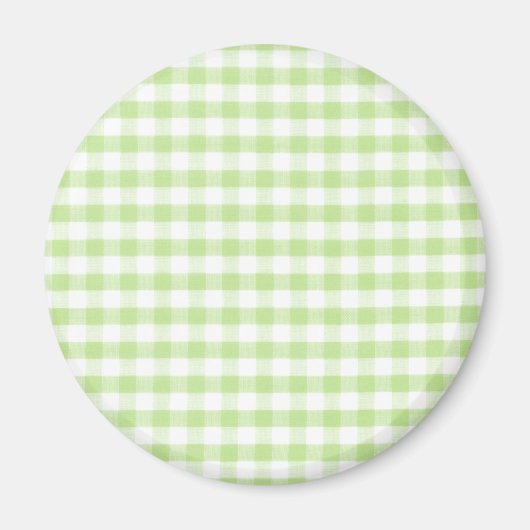 Pastellgrün Gingham-Muster Magnet (Vorne)