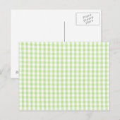 Pastellgrün Gingham-Muster Postkarte (Vorne/Hinten)