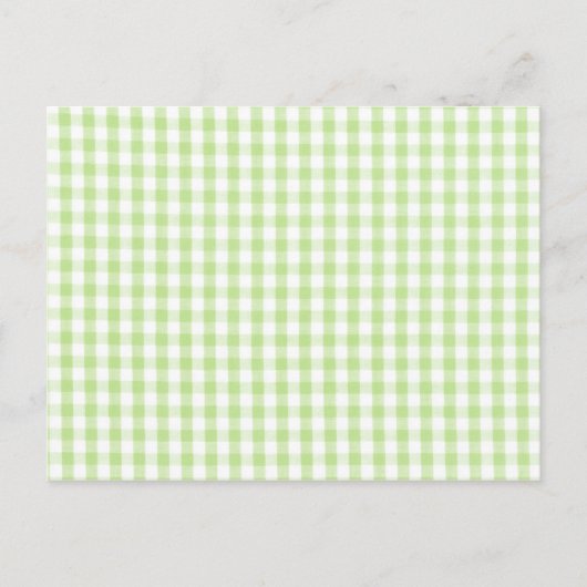 Pastellgrün Gingham-Muster Postkarte (Vorderseite)