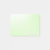 Pastellgrün Halbtongraf Moderner individuelle Name Post-it Klebezettel (Vorderseite)