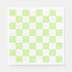 Pastellgrün kariert Gingham-Muster Serviette