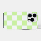 Pastellgrün kariertes Gingham-Muster iPhone Hülle (Rückseite (Horizontal))