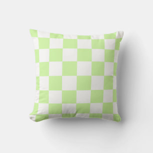 Pastellgrün kariertes Gingham-Muster Kissen
