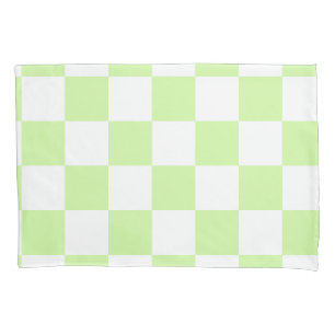 Pastellgrün kariertes Gingham-Muster Kissenbezug