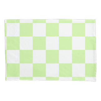 Pastellgrün kariertes Gingham-Muster Kissenbezug