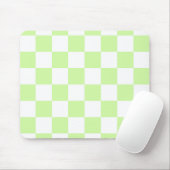 Pastellgrün kariertes Gingham-Muster Mousepad (Mit Mouse)