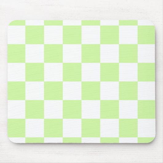 Pastellgrün kariertes Gingham-Muster Mousepad (Vorne)