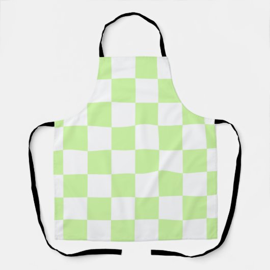 Pastellgrün kariertes Gingham-Muster Schürze (Vorderseite)
