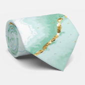 Pastellgrün-Marmorstruktur Krawatte (Gerollt)