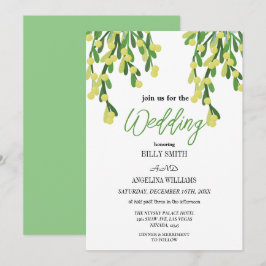 Pastellgrün mistletoe für Ihre magische Hochzeit Einladung
