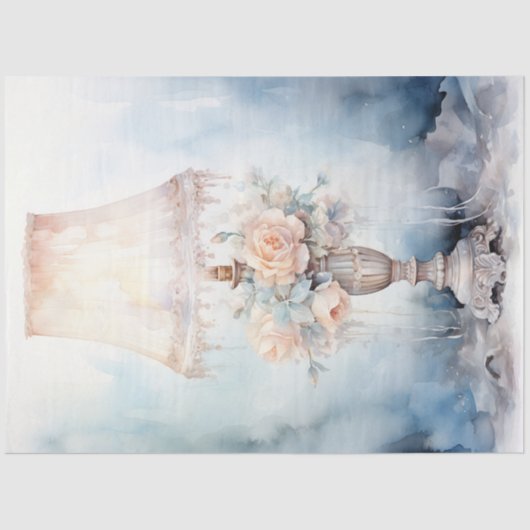 Pastellgrün-Pfirsichpfirsichlaterne Seidenpapier (Vorderseite)