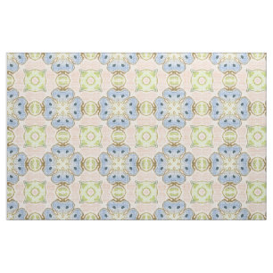 Pastellgrün Pink Blau Süß Nouveau Mosaikmuster Stoff
