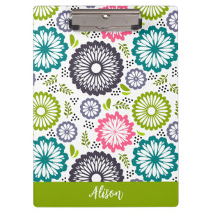 Pastellgrün rosa aquamarine Blume Vintag Klemmbrett