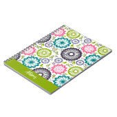 Pastellgrün rosa aquamarine Blume Vintag Notizblock (Linke Seite)