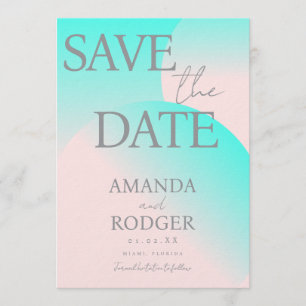 Pastellgrün Rosa Geometrisch Save-the-Date Einladung