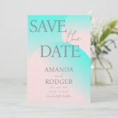 Pastellgrün Rosa Geometrisch Save-the-Date  Einladung (Stehend Vorderseite)