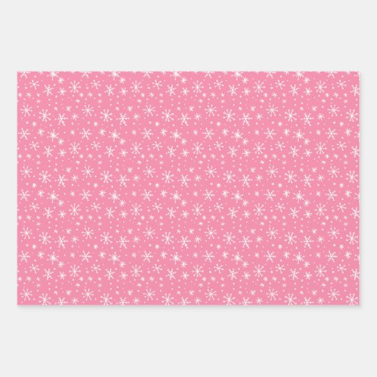 Pastellgrün, Rosa und Blauer Schneeflockenurlaub Geschenkpapier Set (Vorderseite 3)