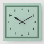 Pastellgrün, solide Farbe Quadratische Wanduhr (Vorderseite)