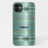 Pastellgrün Streifen Muster Case-Mate iPhone Hülle (Rückseite)