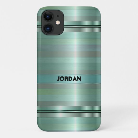 Pastellgrün Streifen Muster Case-Mate iPhone Hülle (Rückseite)