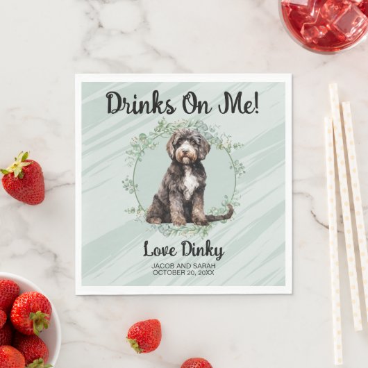 Pastellgrün trinkt mich! Portugese Serviette (Beispiel)