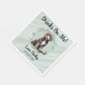 Pastellgrün trinkt mich! Portugese Serviette (Ecke)