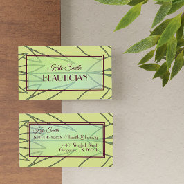 Pastellgrün tropische Blätter Natur Deko Muster Visitenkarte