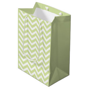 Pastellgrün- und Weiß-Chevron-Hochzeit Geburtstag Mittlere Geschenktüte