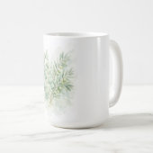 Pastellgrüne botanische Aquarellblätter Kaffeetasse (VorderseiteRechts)