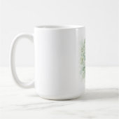 Pastellgrüne botanische Aquarellblätter Kaffeetasse (Links)