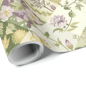 Pastellgrüne Fliederdecke Erdiges Gingham-Patchwor Geschenkpapier (Rolleneckpunkt)