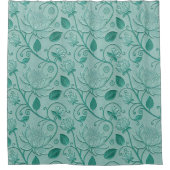 Pastellgrüne Lotus-Prägung Duschvorhang (Vorderseite)