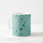 Pastellgrüne Lotus-Prägung Kaffeetasse (Vorderseite Links)