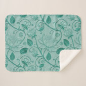Pastellgrüne Lotus-Prägung Sherpadecke (Vorderseite (Horizontal))