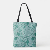 Pastellgrüne Lotus-Prägung Tasche (Rückseite)