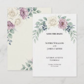 Pastellgrüne rosa Blumenhochzeit - Save the Date (Vorne/Hinten)