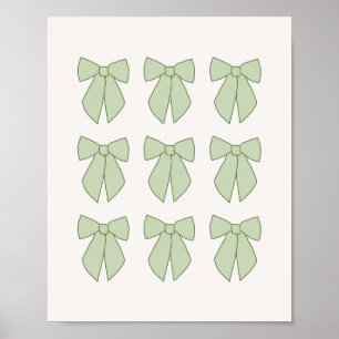 Pastellgrüne Schleifen Coquette Poster