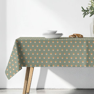 Pastellgrüne Tischdecke Groovy 70er Jahre Blumenak
