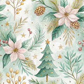 Pastellgrüne und goldene Teller Weihnachts-Blumen-