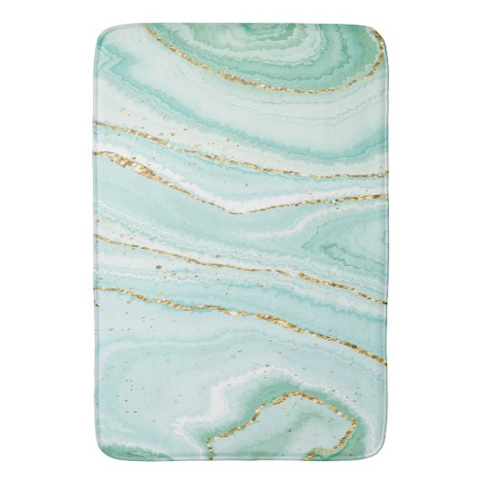 Pastellgrüner Marmorboden Badematte (Vorderseite Vertikal)