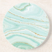 Pastellgrüner Marmorboden Getränkeuntersetzer (Vorne)