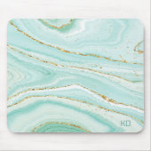 Pastellgrüner Marmorboden Mousepad (Vorne)