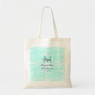 Pastellgrünes Baby in Bloom Monogramm Baby Shower Tragetasche