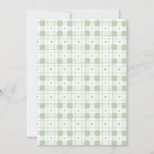 Pastellgrünes Herz Karo Baby Shower Einladung