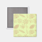 Pastellgrünes und Beiges Blätter-Muster Magnet (Vorderseite/Rückseite)